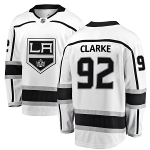 Los Angeles Kings Brandt Clarke Official White Fanatics Branded Breakaway Youth Away NHL Hockey Jersey