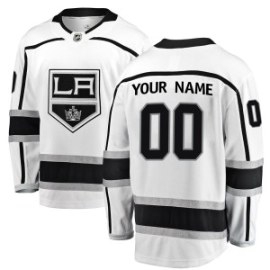 Los Angeles Kings Custom Official White Fanatics Branded Breakaway Youth Custom Away NHL Hockey Jersey