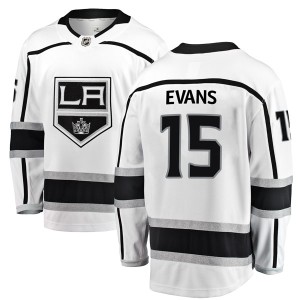 Los Angeles Kings Daryl Evans Official White Fanatics Branded Breakaway Youth Away NHL Hockey Jersey