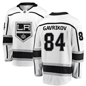 Los Angeles Kings Vladislav Gavrikov Official White Fanatics Branded Breakaway Youth Away NHL Hockey Jersey