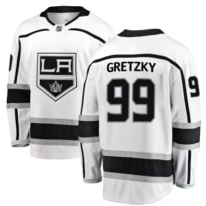 Los Angeles Kings Wayne Gretzky Official White Fanatics Branded Breakaway Youth Away NHL Hockey Jersey
