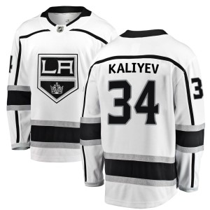 Los Angeles Kings Arthur Kaliyev Official White Fanatics Branded Breakaway Youth Away NHL Hockey Jersey