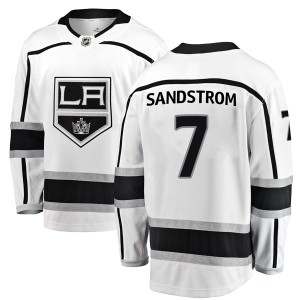 Los Angeles Kings Tomas Sandstrom Official White Fanatics Branded Breakaway Youth Away NHL Hockey Jersey