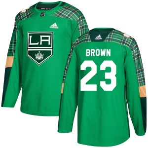 Los Angeles Kings Dustin Brown Official Green Adidas Authentic Adult St. Patrick's Day Practice NHL Hockey Jersey