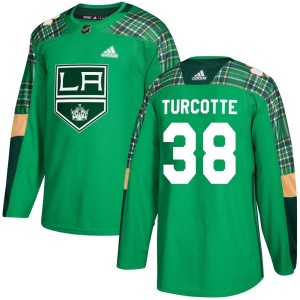 Los Angeles Kings Alex Turcotte Official Green Adidas Authentic Adult St. Patrick's Day Practice NHL Hockey Jersey