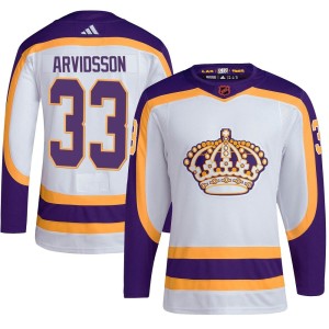 Los Angeles Kings Viktor Arvidsson Official White Adidas Authentic Adult Reverse Retro 2.0 NHL Hockey Jersey