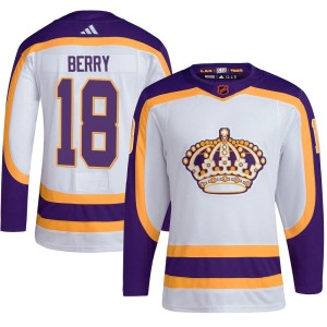 Los Angeles Kings Bob Berry Official White Adidas Authentic Adult Reverse Retro 2.0 NHL Hockey Jersey