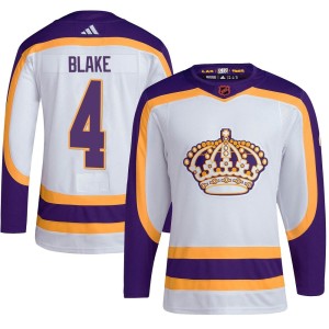 Los Angeles Kings Rob Blake Official White Adidas Authentic Adult Reverse Retro 2.0 NHL Hockey Jersey