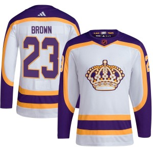 Los Angeles Kings Dustin Brown Official White Adidas Authentic Adult Reverse Retro 2.0 NHL Hockey Jersey
