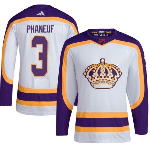Los Angeles Kings Dion Phaneuf Official White Adidas Authentic Adult Reverse Retro 2.0 NHL Hockey Jersey
