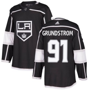 Los Angeles Kings Carl Grundstrom Official Black Adidas Authentic Youth Home NHL Hockey Jersey