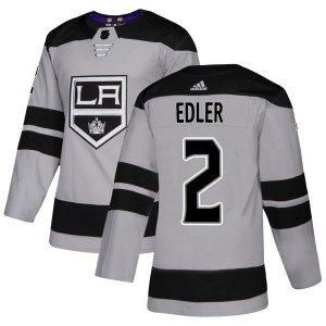 Los Angeles Kings Alexander Edler Official Gray Adidas Authentic Youth Alternate NHL Hockey Jersey