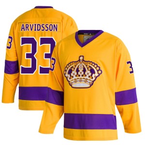 Los Angeles Kings Viktor Arvidsson Official Gold Adidas Authentic Youth Classics NHL Hockey Jersey