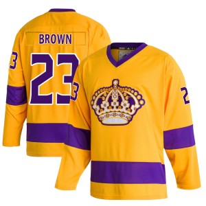 Los Angeles Kings Dustin Brown Official Gold Adidas Authentic Youth Classics NHL Hockey Jersey