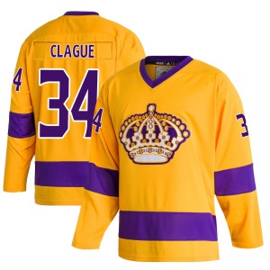 Los Angeles Kings Kale Clague Official Gold Adidas Authentic Youth Classics NHL Hockey Jersey