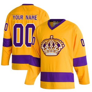 Los Angeles Kings Custom Official Gold Adidas Authentic Youth Custom Classics NHL Hockey Jersey