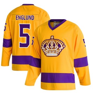 Los Angeles Kings Andreas Englund Official Gold Adidas Authentic Youth Classics NHL Hockey Jersey
