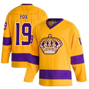 Los Angeles Kings Jim Fox Official Gold Adidas Authentic Youth Classics NHL Hockey Jersey