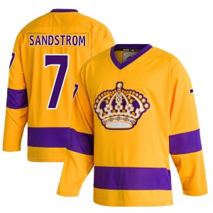 Los Angeles Kings Tomas Sandstrom Official Gold Adidas Authentic Youth Classics NHL Hockey Jersey