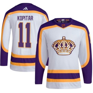 Los Angeles Kings Anze Kopitar Official White Adidas Authentic Youth Reverse Retro 2.0 NHL Hockey Jersey