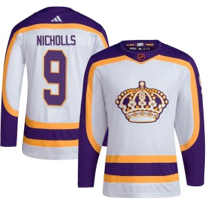 Los Angeles Kings Bernie Nicholls Official White Adidas Authentic Youth Reverse Retro 2.0 NHL Hockey Jersey