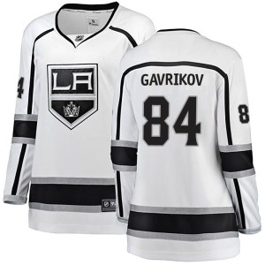 Los Angeles Kings Vladislav Gavrikov Official White Fanatics Branded Breakaway Women's Away NHL Hockey Jersey