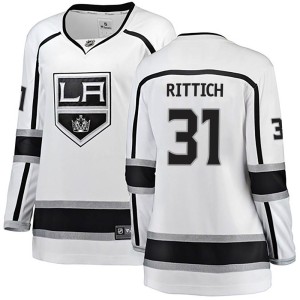 Los Angeles Kings David Rittich Official White Fanatics Branded Breakaway Women's Away NHL Hockey Jersey