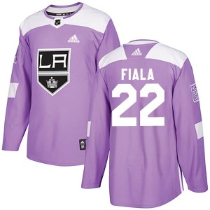 Los Angeles Kings Kevin Fiala Official Purple Adidas Authentic Adult Fights Cancer Practice NHL Hockey Jersey