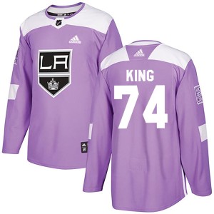 Los Angeles Kings Dwight King Official Purple Adidas Authentic Adult Fights Cancer Practice NHL Hockey Jersey