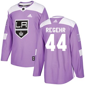 Los Angeles Kings Robyn Regehr Official Purple Adidas Authentic Adult Fights Cancer Practice NHL Hockey Jersey