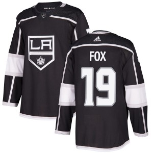 Los Angeles Kings Jim Fox Official Black Adidas Authentic Adult Home NHL Hockey Jersey