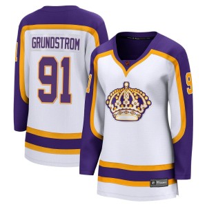 Los Angeles Kings Carl Grundstrom Official White Fanatics Branded Breakaway Women's Special Edition 2.0 NHL Hockey Jersey