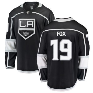 Los Angeles Kings Jim Fox Official Black Fanatics Branded Breakaway Adult Home NHL Hockey Jersey