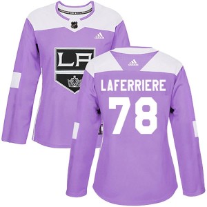 Los Angeles Kings Alex Laferriere Official Purple Adidas Authentic Women's Fights Cancer Practice NHL Hockey Jersey