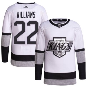 Los Angeles Kings Tiger Williams Official White Adidas Authentic Adult 2021/22 Alternate Primegreen Pro Player NHL Hockey Jersey
