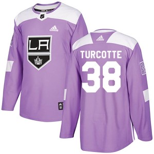 Los Angeles Kings Alex Turcotte Official Purple Adidas Authentic Youth Fights Cancer Practice NHL Hockey Jersey