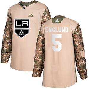 Los Angeles Kings Andreas Englund Official Camo Adidas Authentic Youth Veterans Day Practice NHL Hockey Jersey