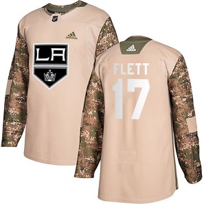 Los Angeles Kings Bill Flett Official Camo Adidas Authentic Youth Veterans Day Practice NHL Hockey Jersey