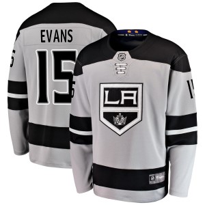Los Angeles Kings Daryl Evans Official Gray Fanatics Branded Breakaway Adult Alternate NHL Hockey Jersey