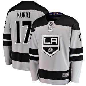 Los Angeles Kings Jari Kurri Official Gray Fanatics Branded Breakaway Adult Alternate NHL Hockey Jersey