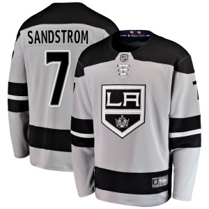 Los Angeles Kings Tomas Sandstrom Official Gray Fanatics Branded Breakaway Adult Alternate NHL Hockey Jersey