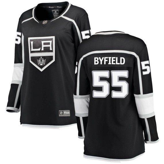 Los Angeles Kings Quinton Byfield Official Black Fanatics Branded Breakaway Women's Home NHL Hockey Jersey