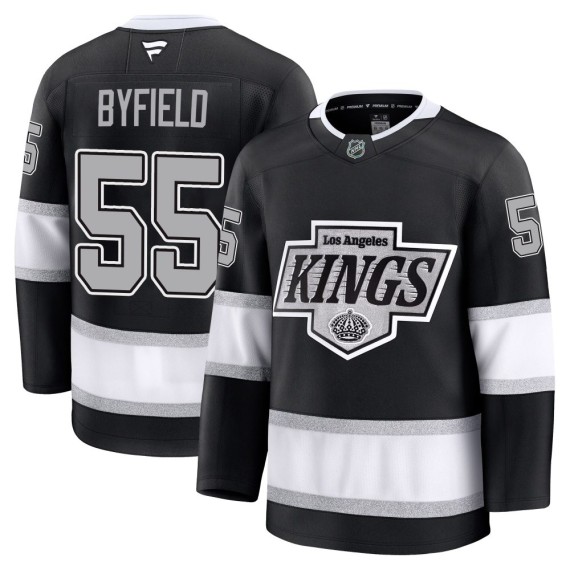 Los Angeles Kings Quinton Byfield Official Black Fanatics Premium Adult Home NHL Hockey Jersey
