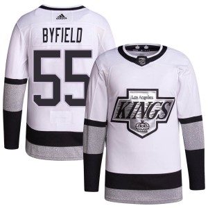 Los Angeles Kings Quinton Byfield Official White Adidas Authentic Youth 2021/22 Alternate Primegreen Pro Player NHL Hockey Jersey