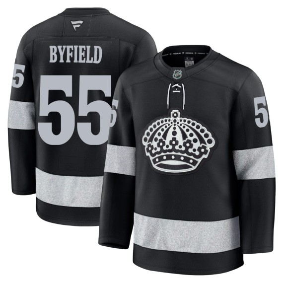 Los Angeles Kings Quinton Byfield Official Black Fanatics Premium Youth Alternate NHL Hockey Jersey