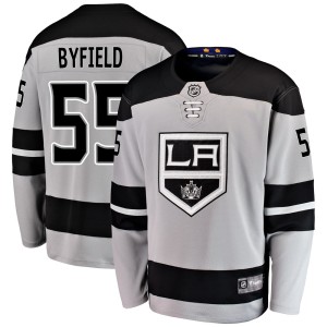 Los Angeles Kings Quinton Byfield Official Gray Fanatics Branded Breakaway Youth Alternate NHL Hockey Jersey