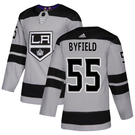 Los Angeles Kings Quinton Byfield Official Gray Adidas Authentic Youth Alternate NHL Hockey Jersey
