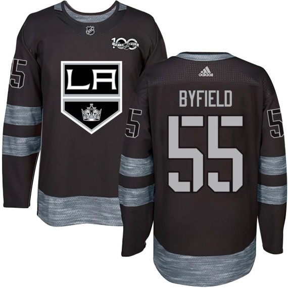 Los Angeles Kings Quinton Byfield Official Black Authentic Adult 1917-2017 100th Anniversary NHL Hockey Jersey
