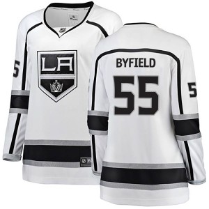 Los Angeles Kings Quinton Byfield Official White Fanatics Branded Breakaway Women's Away NHL Hockey Jersey