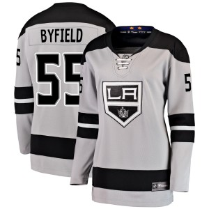 Los Angeles Kings Quinton Byfield Official Gray Fanatics Branded Breakaway Women's Alternate NHL Hockey Jersey